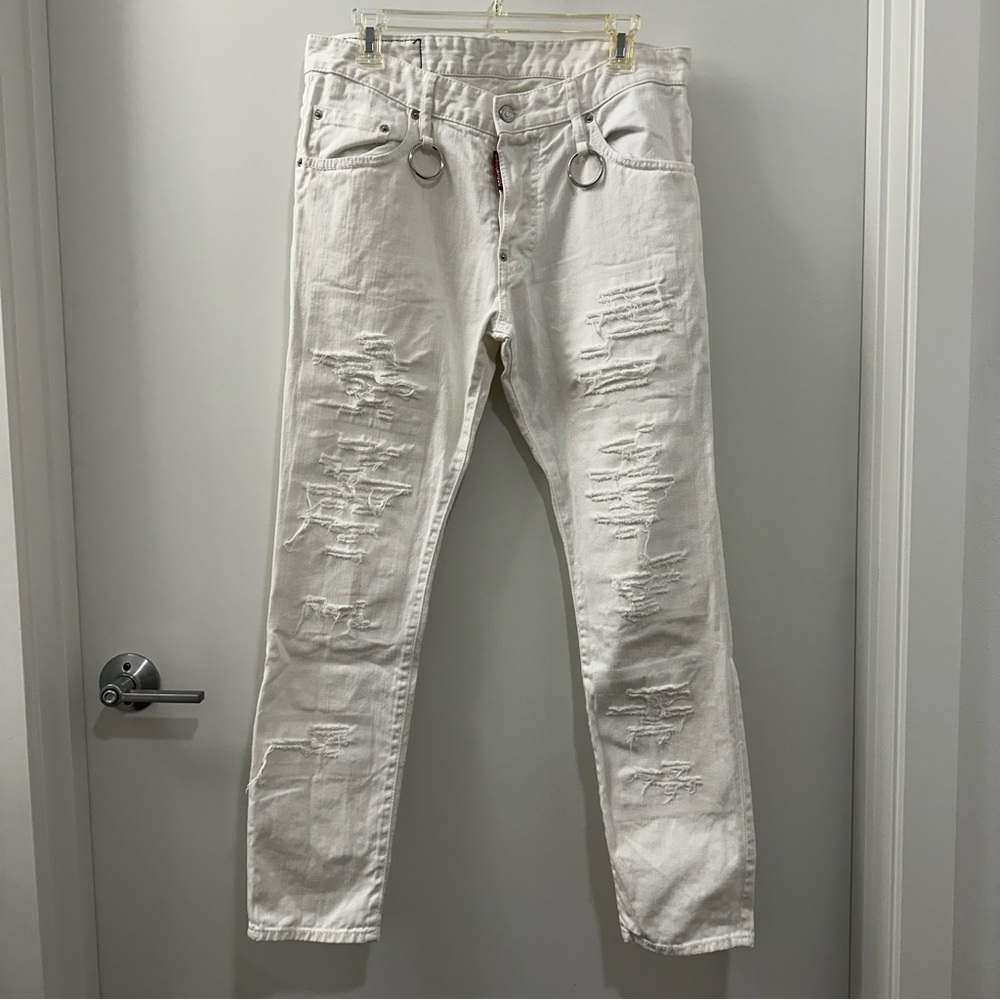Brand New Dsquared2 Distressed White Jeans